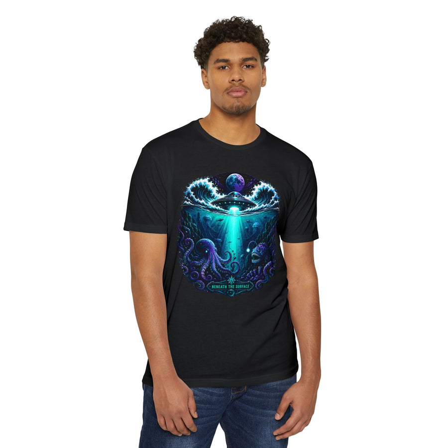 Alien Abduction T-Shirt — "Beneath the Surface" Sci‑Fi Alien & Octopus Graphic